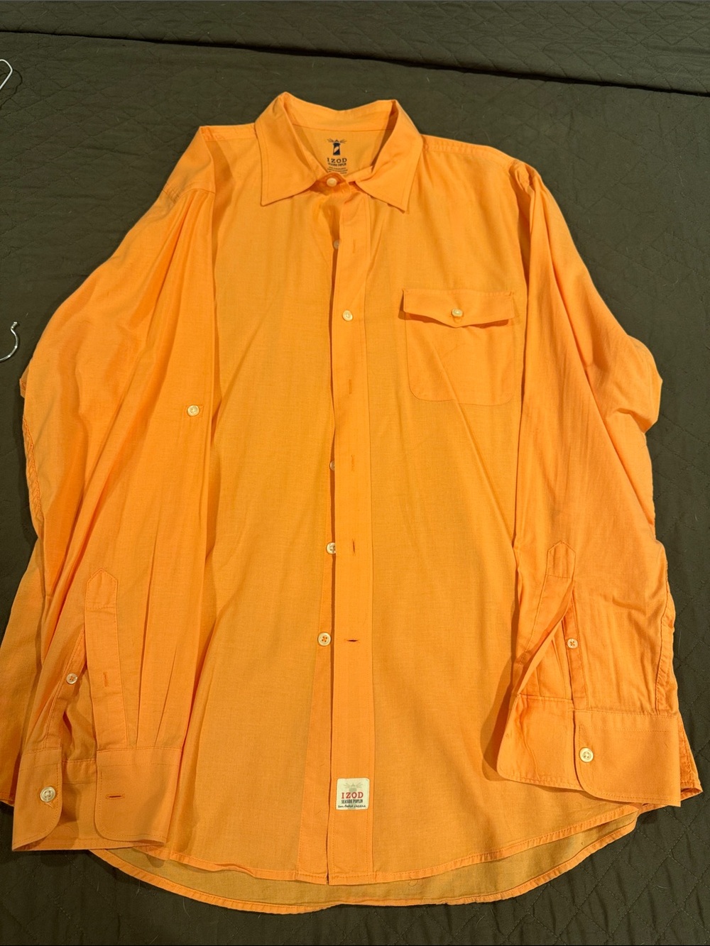 Izod Bright Orange Long-Sleeve Button-Down Shirt